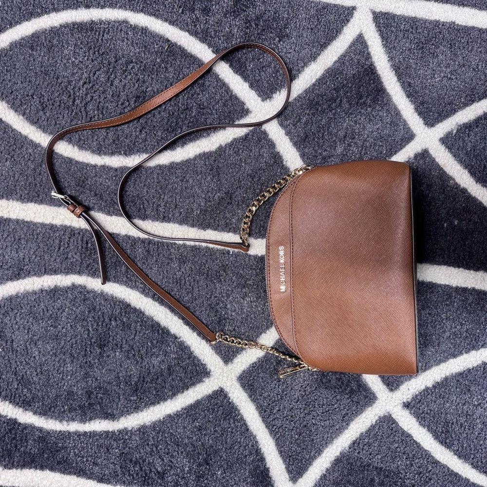 Michael Kors Brown Leather Crossbody Bag